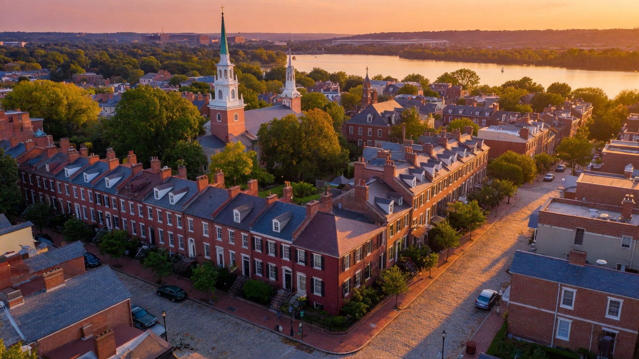 Historic row houses on Capitol Hill in Washington DC