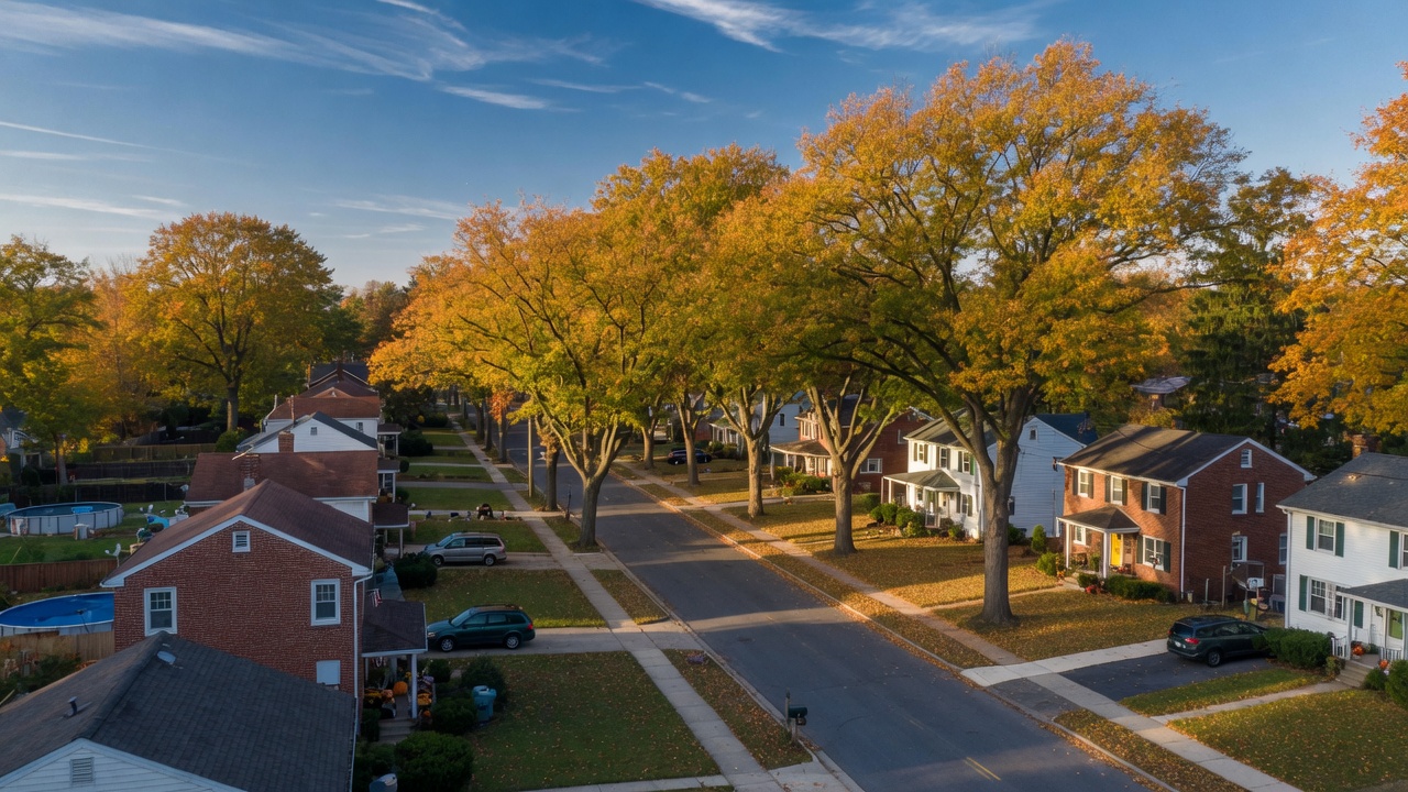 Tree-lined streets in Whitehall, PA