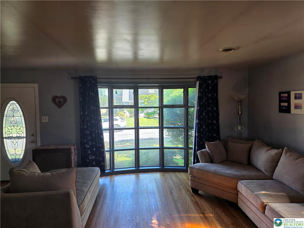 Living room with bay window