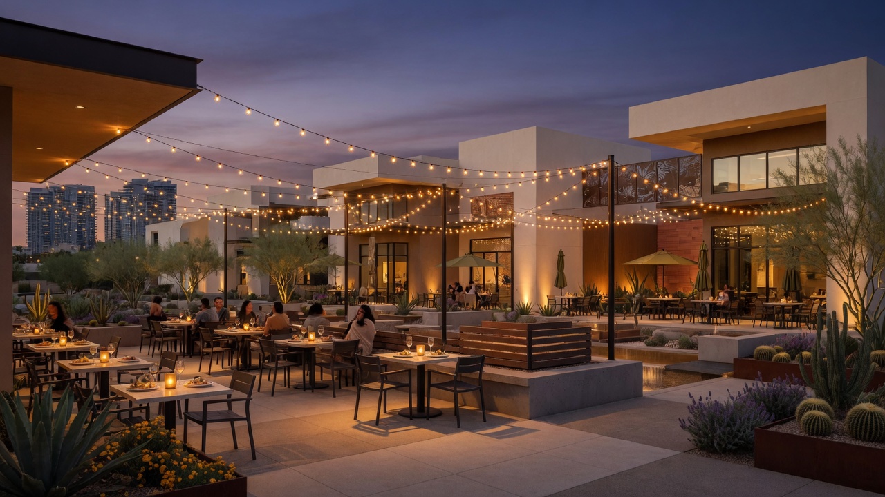 Desert park in Southwest Las Vegas with walking trails, green space, and Spring Mountain views