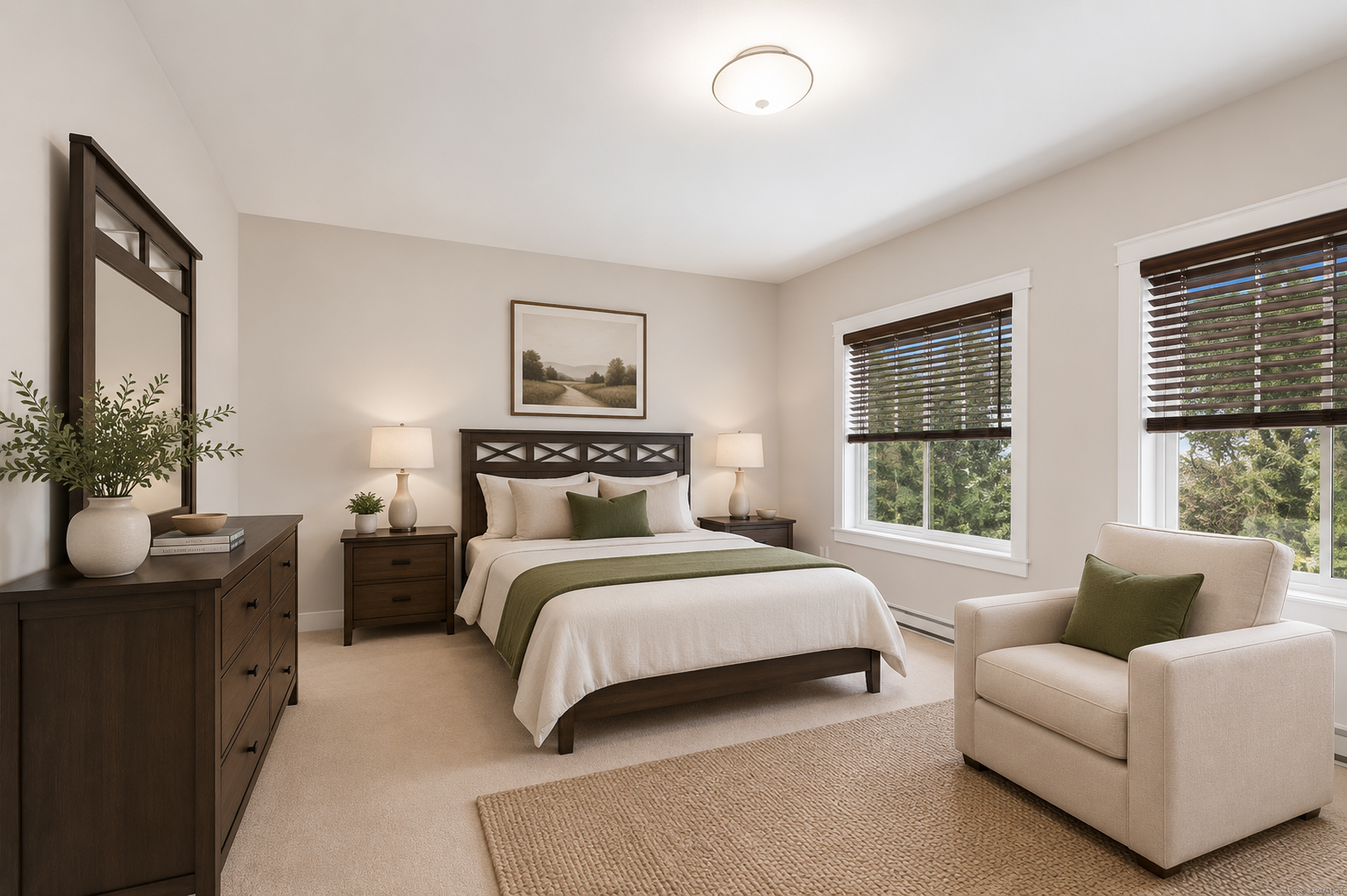Primary bedroom suite with generous proportions and natural light