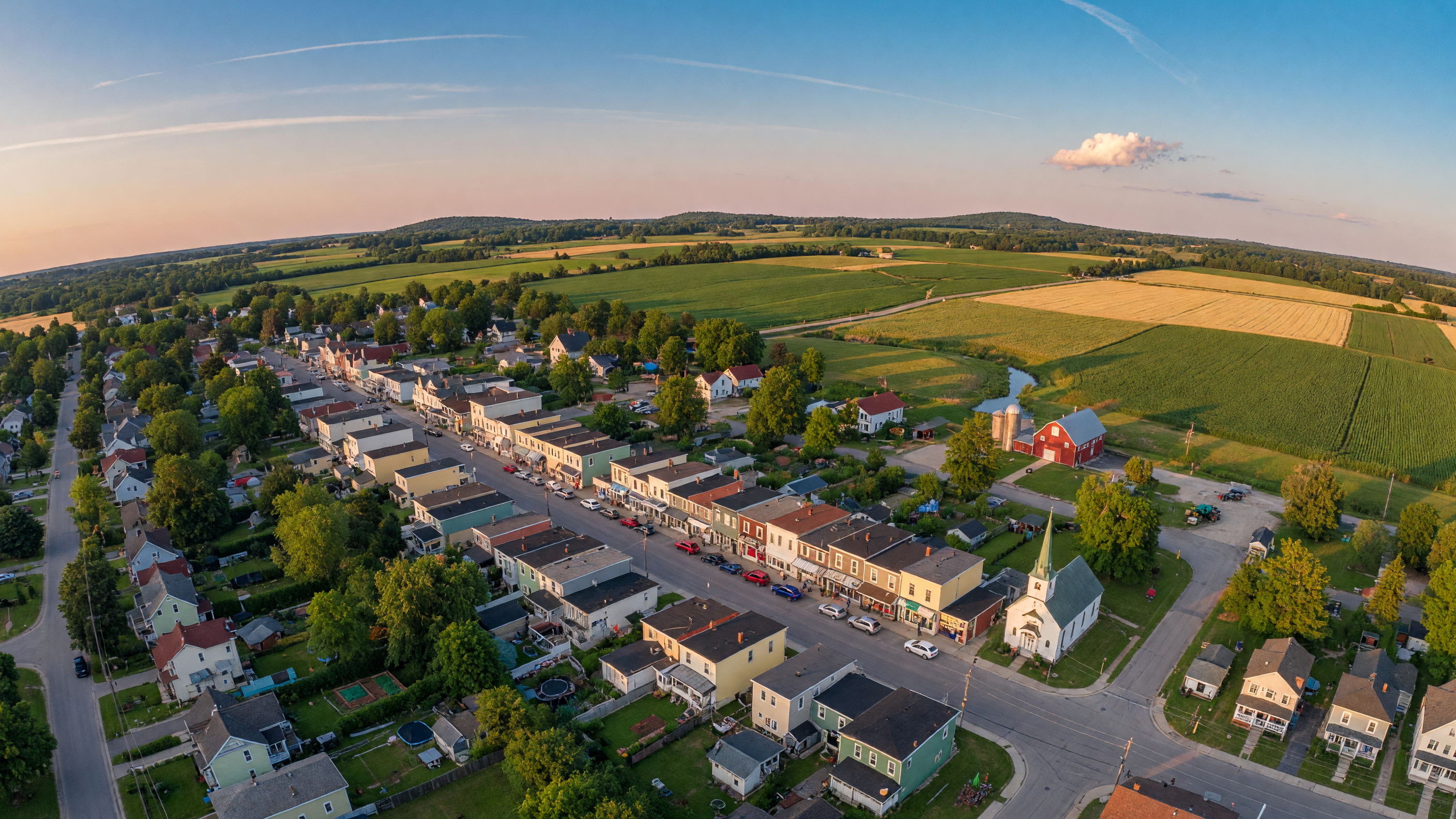 Aerial view of Breslau community