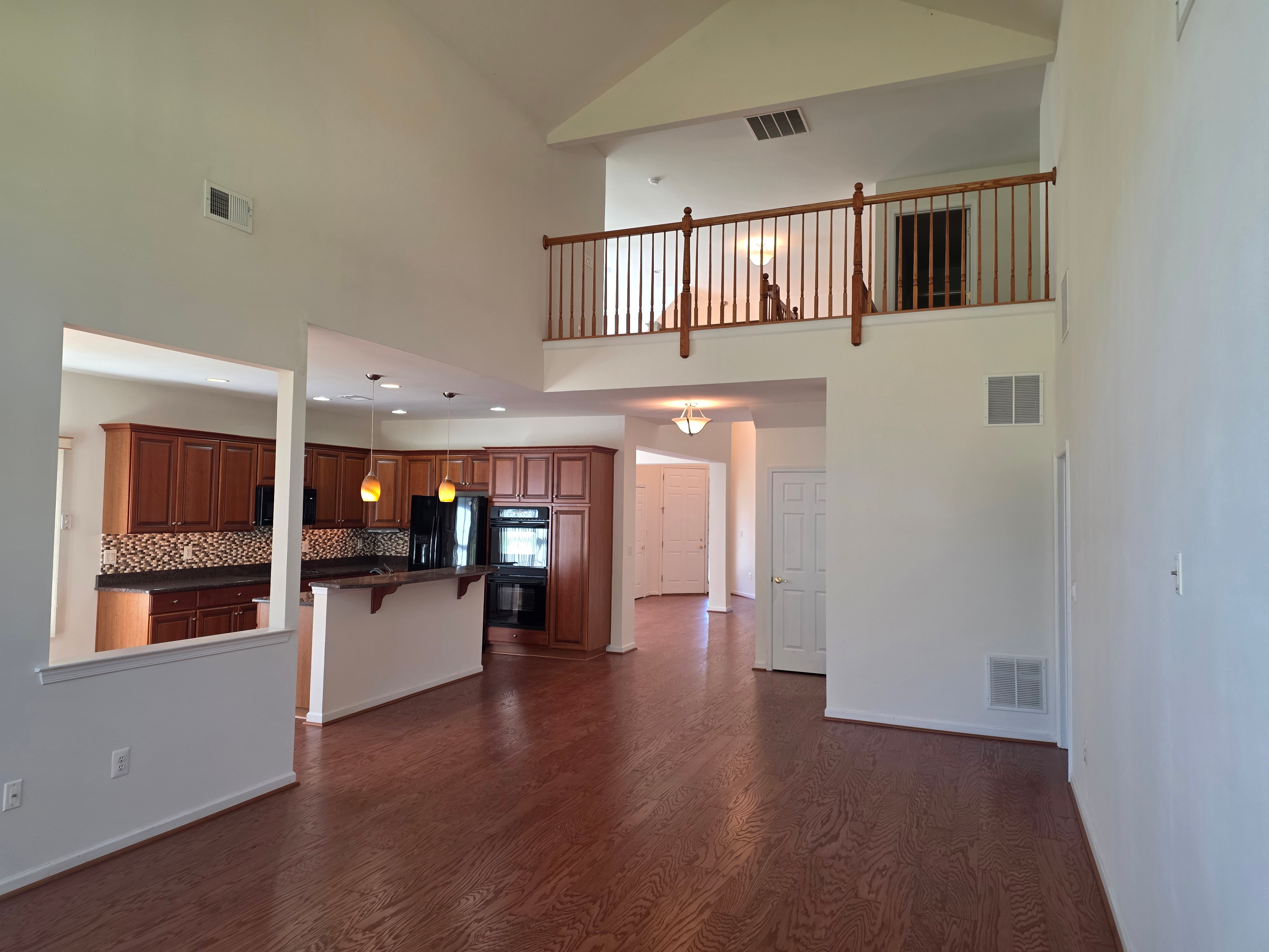 Open concept living and kitchen area
