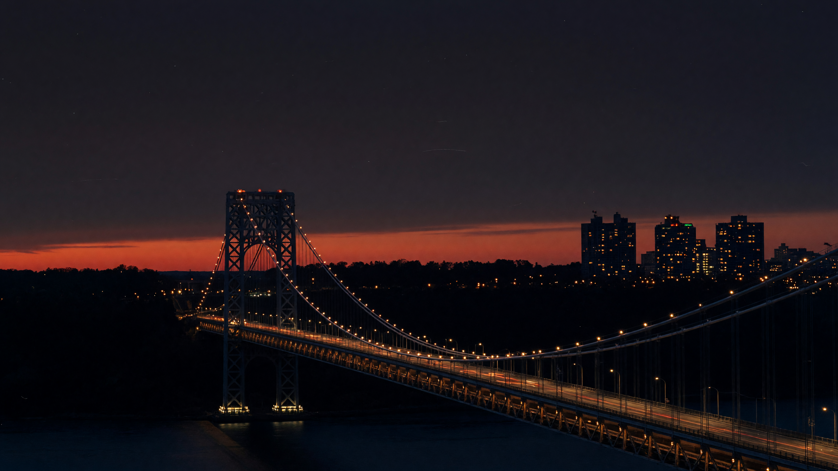 George Washington Bridge at dusk from Fort Lee, New Jersey