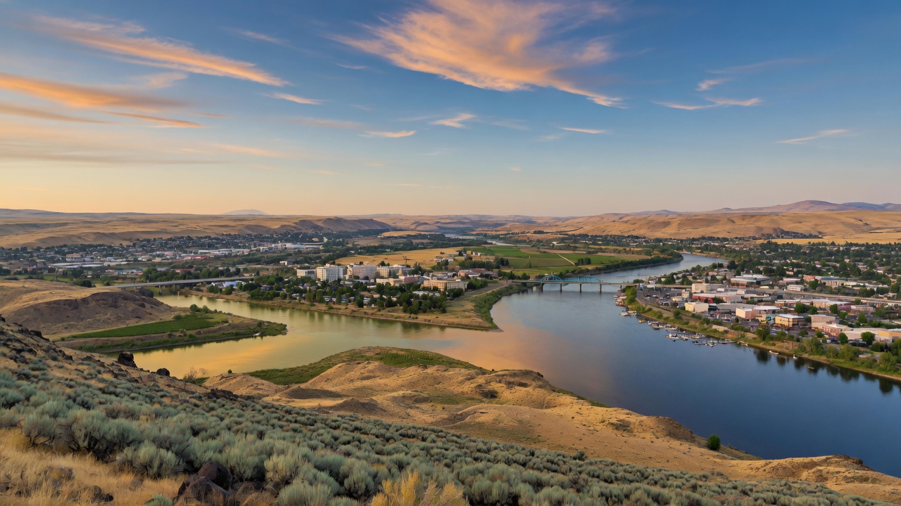 Panoramic view of the Tri-Cities region in Washington State