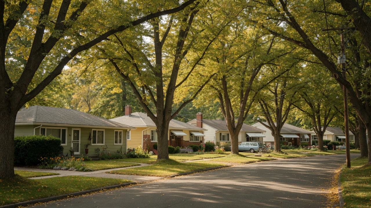 Tree-lined streets in Richland, Washington