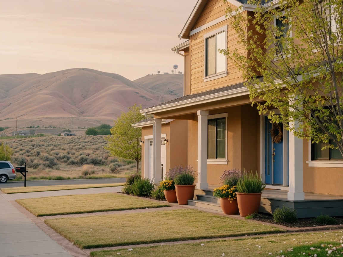 A quiet residential street in Kennewick, Washington