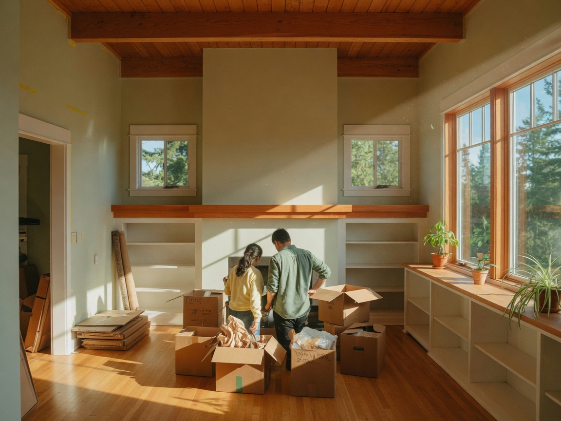 Couple settling into their new home