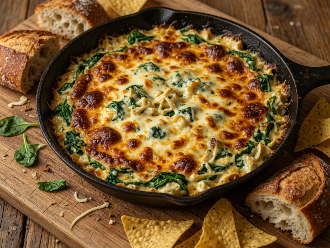 Cheesy Skillet Artichoke Dip