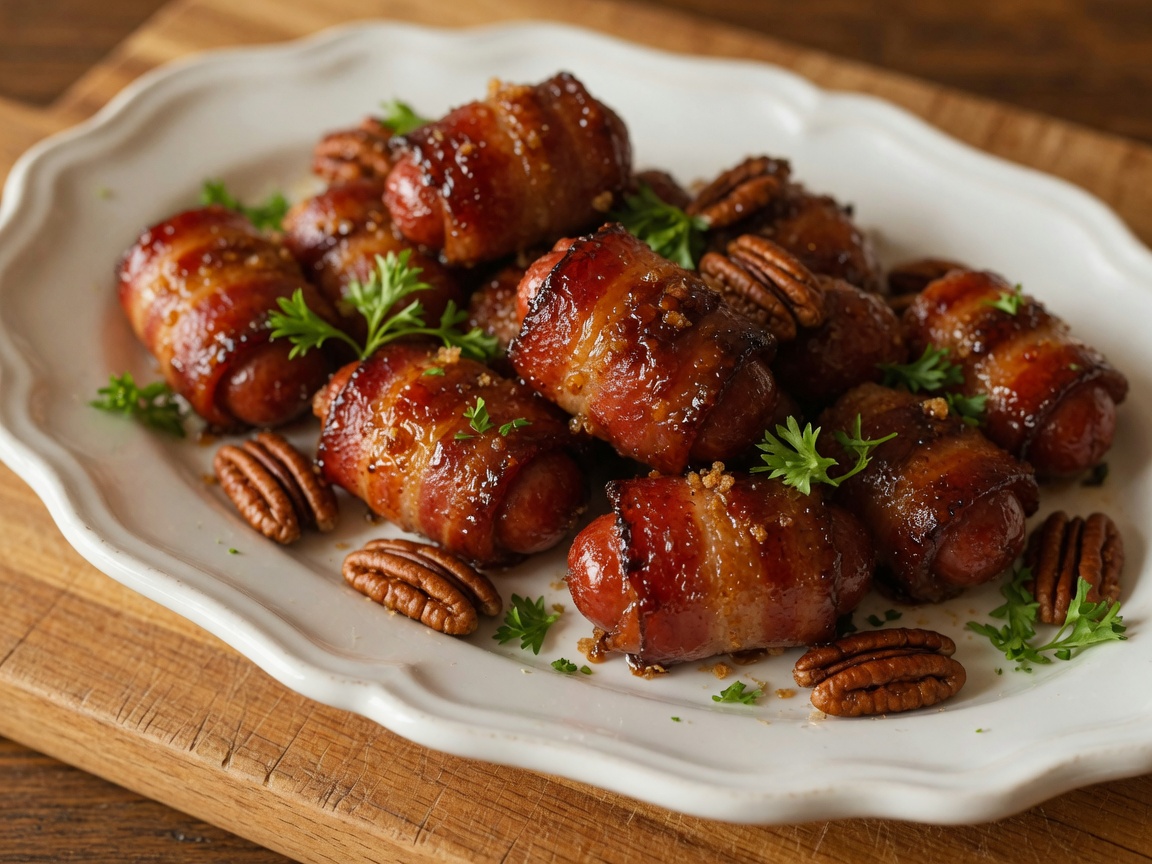 Sugared Bacon-Wrapped Smokies