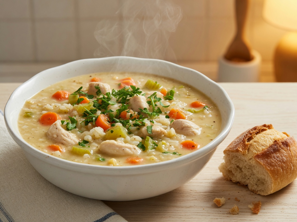 One-Pot Creamy Chicken & Rice Soup