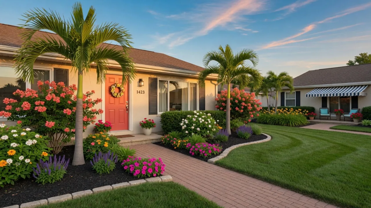A welcoming ranch-style townhome in an active adult community in Northwest Indiana with a manicured lawn and inviting front entrance
