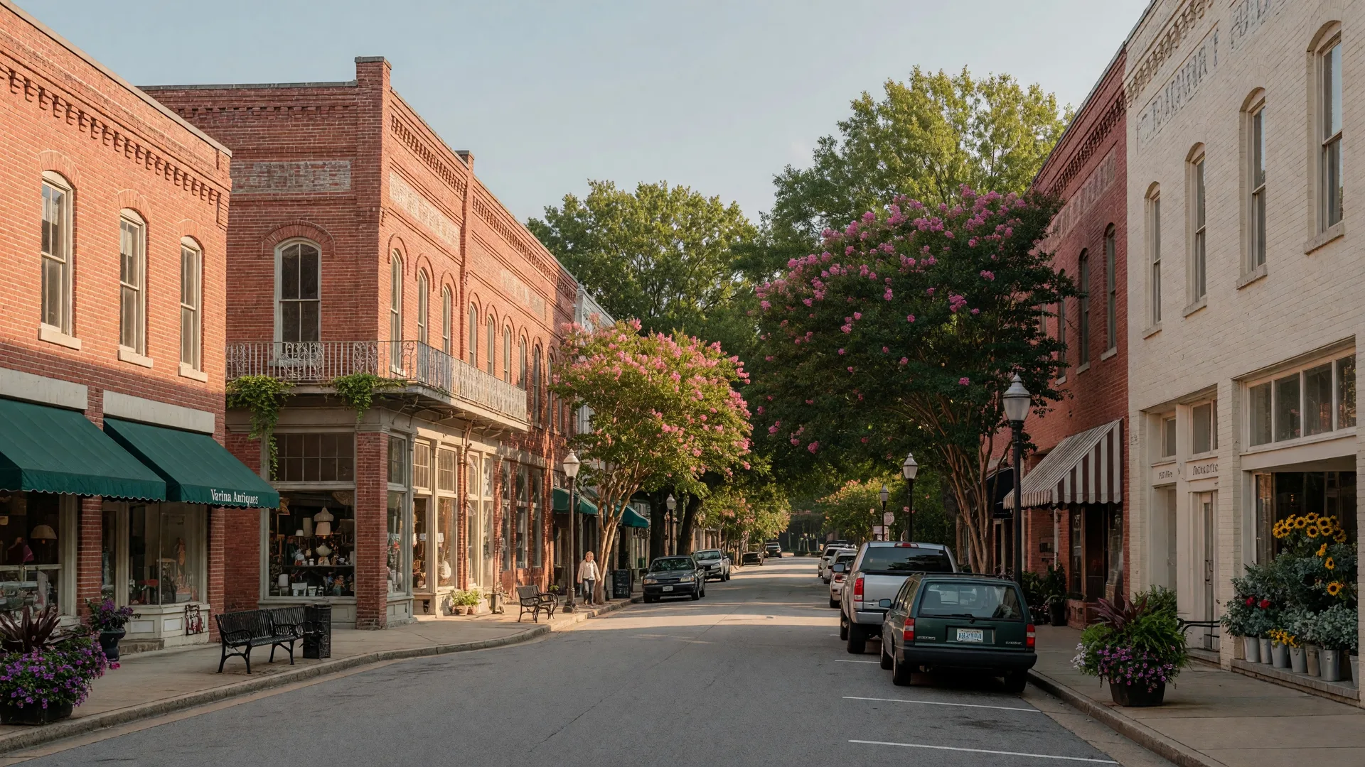 Historic tree-lined street in Wake Forest NC