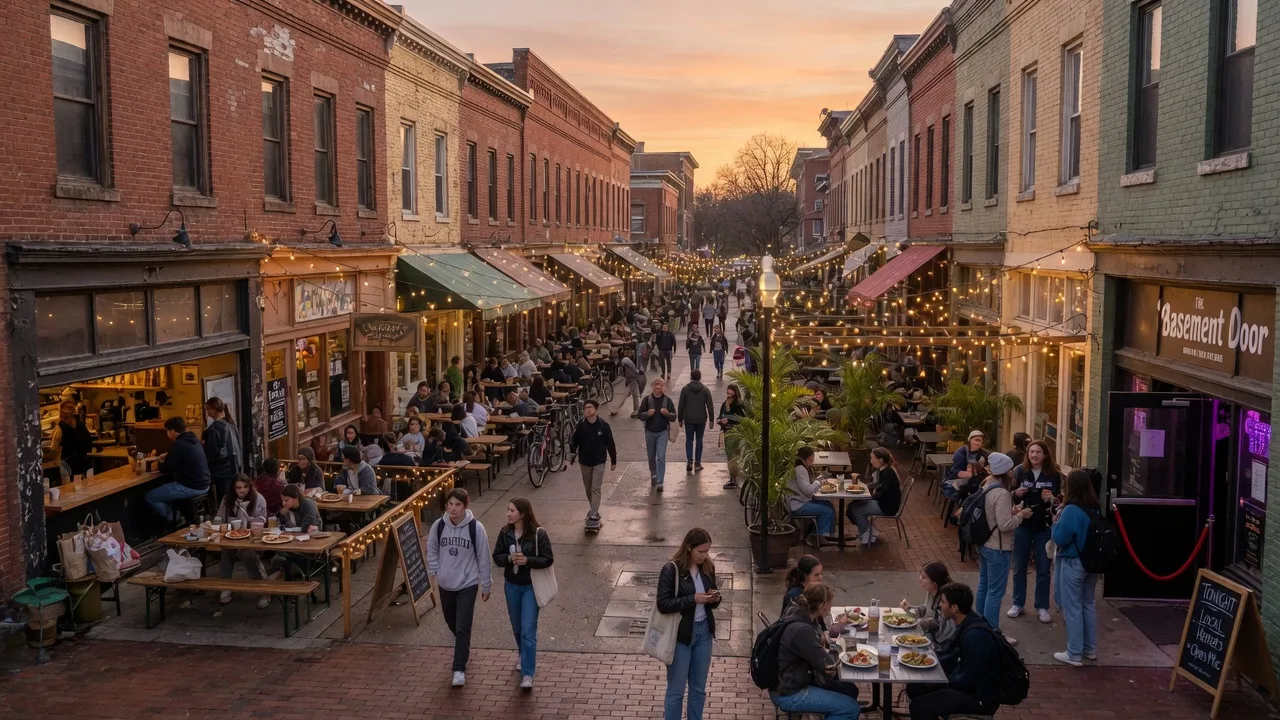 Hillsborough Street dining and entertainment district in Raleigh