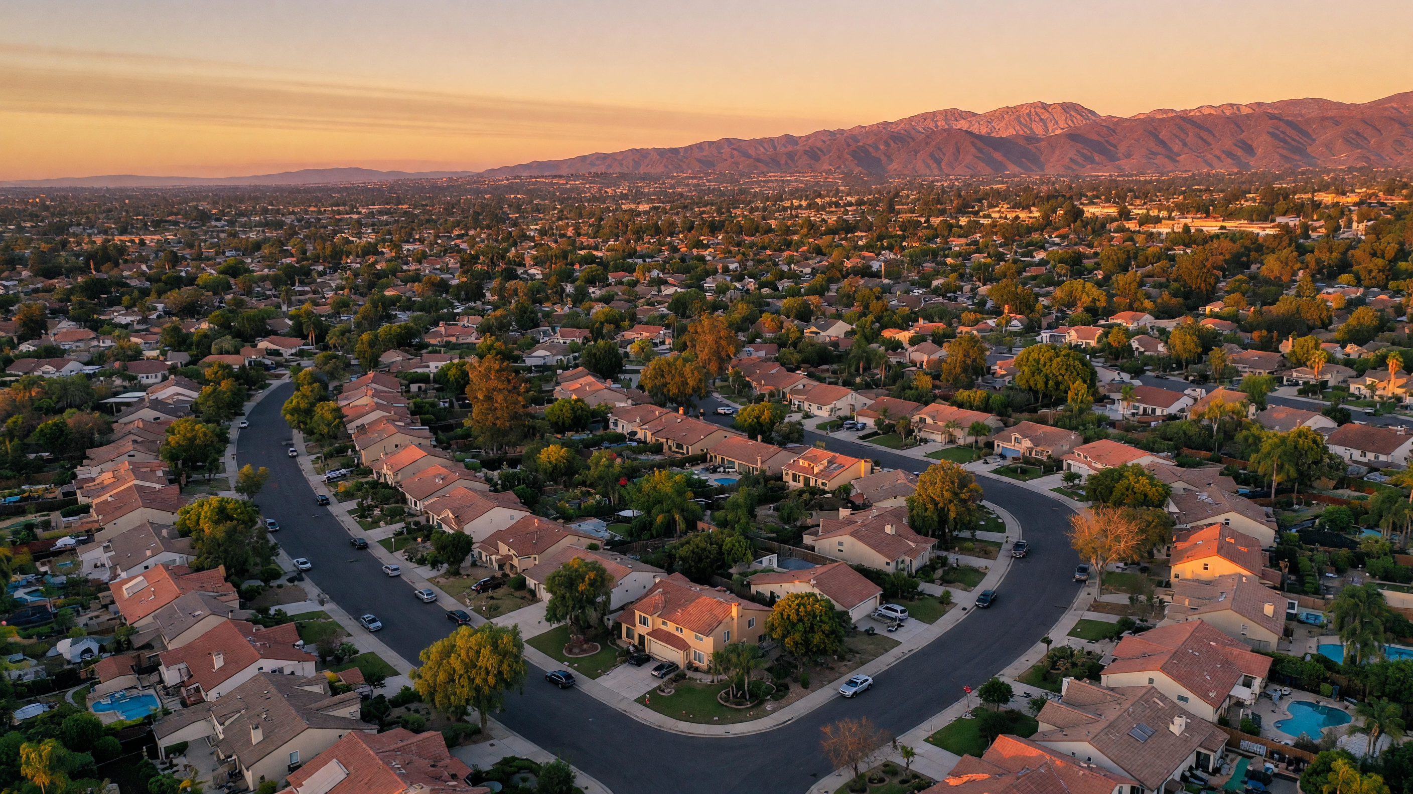 Aerial view of Southern California communities served by Sam Silver