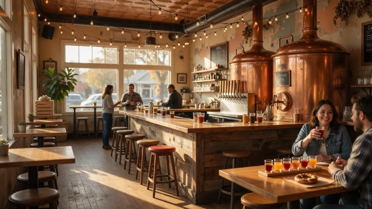 Craft brewery taproom interior on Main Street in Santa Clarita Valley