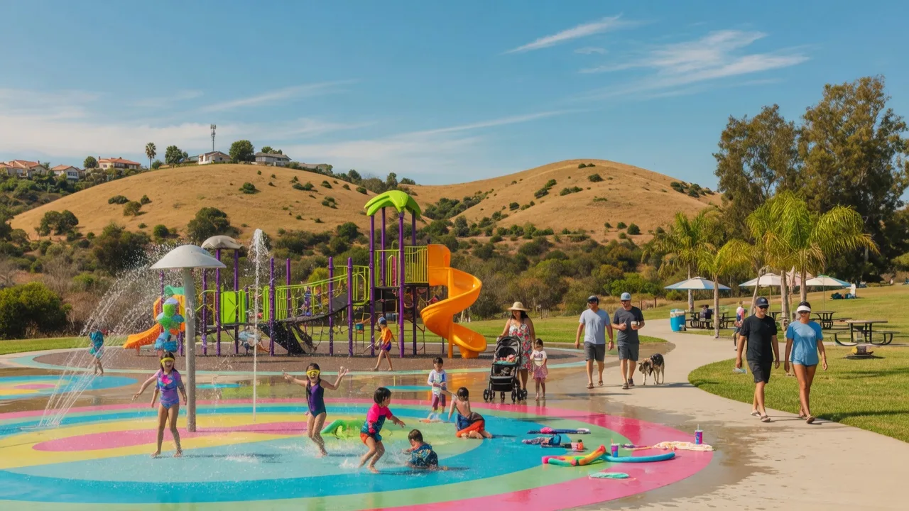 Families enjoying a sunny summer day at a Santa Clarita Valley park