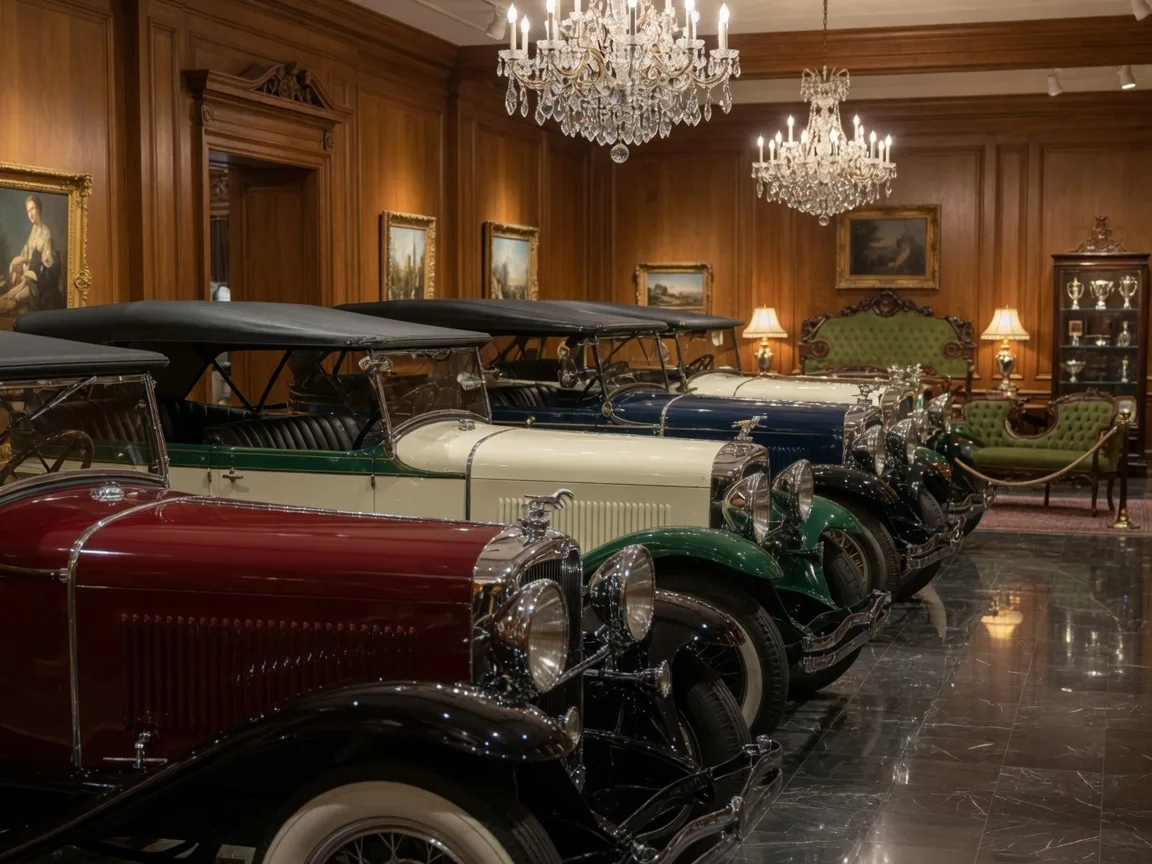 Classic vintage automobiles on display at the Nethercutt Museum in Sylmar