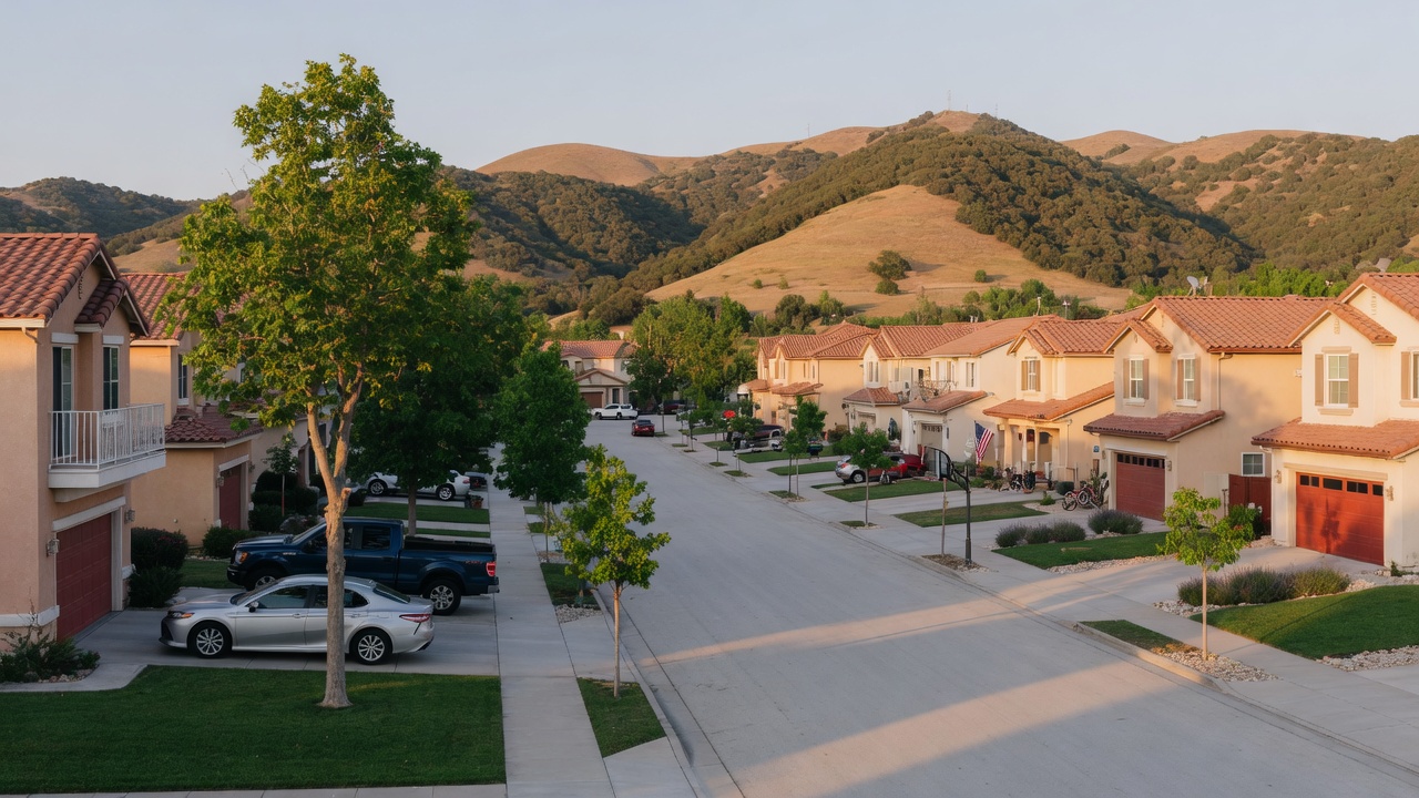 Santa Clarita Valley residential neighborhood at golden hour representing the current real estate market