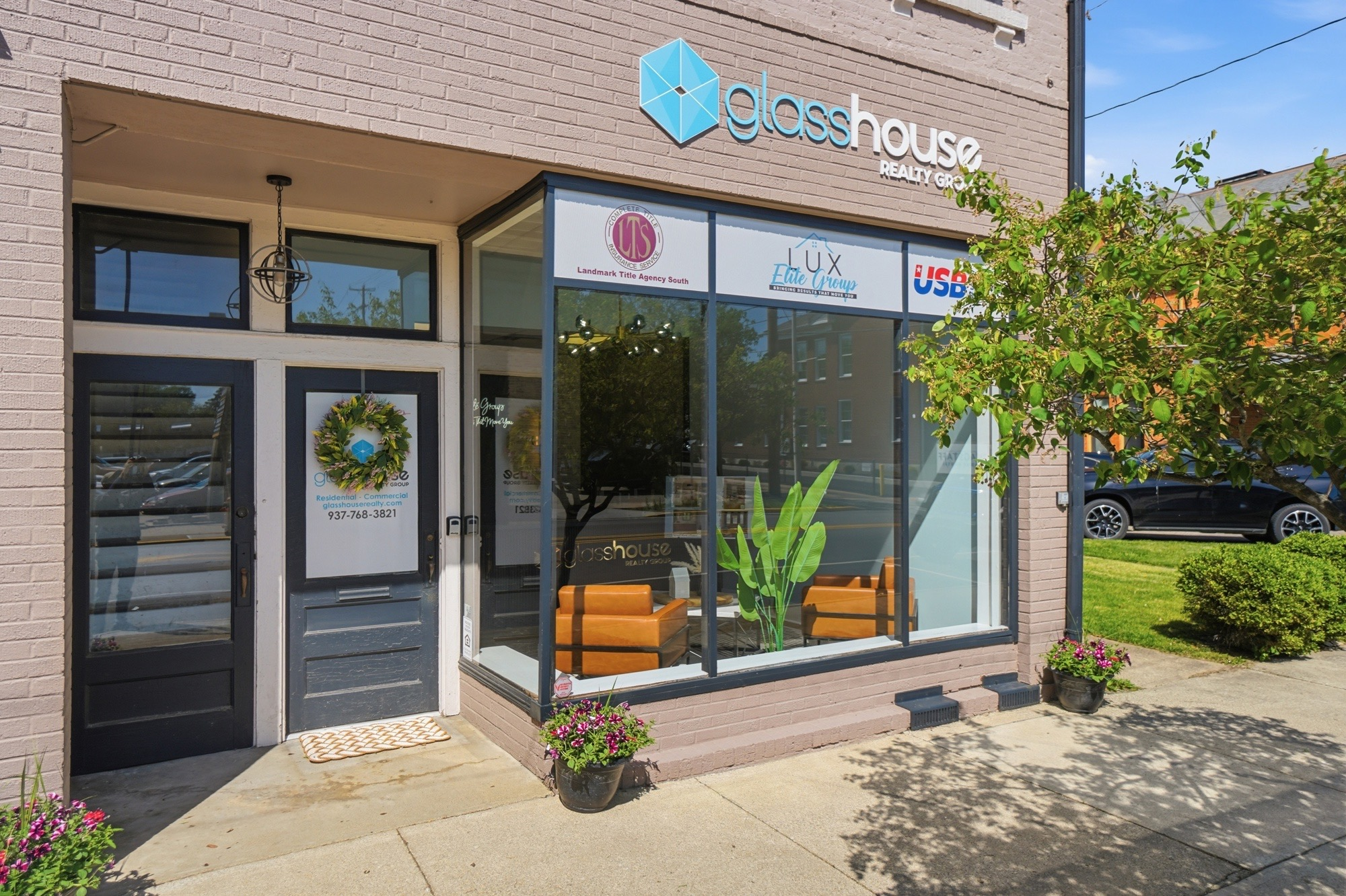 The Glasshouse Realty Group storefront in downtown Wilmington, Ohio