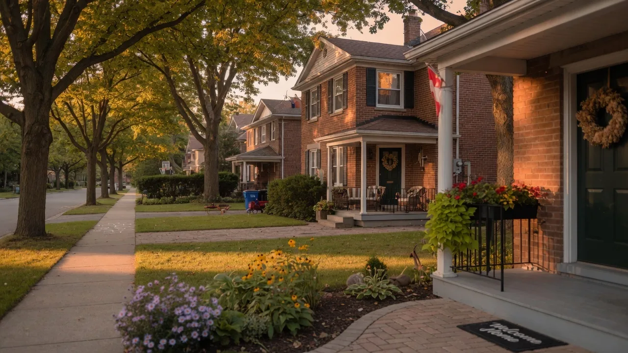 Welcome home entrance on the Hamilton Mountain with golden hour light
