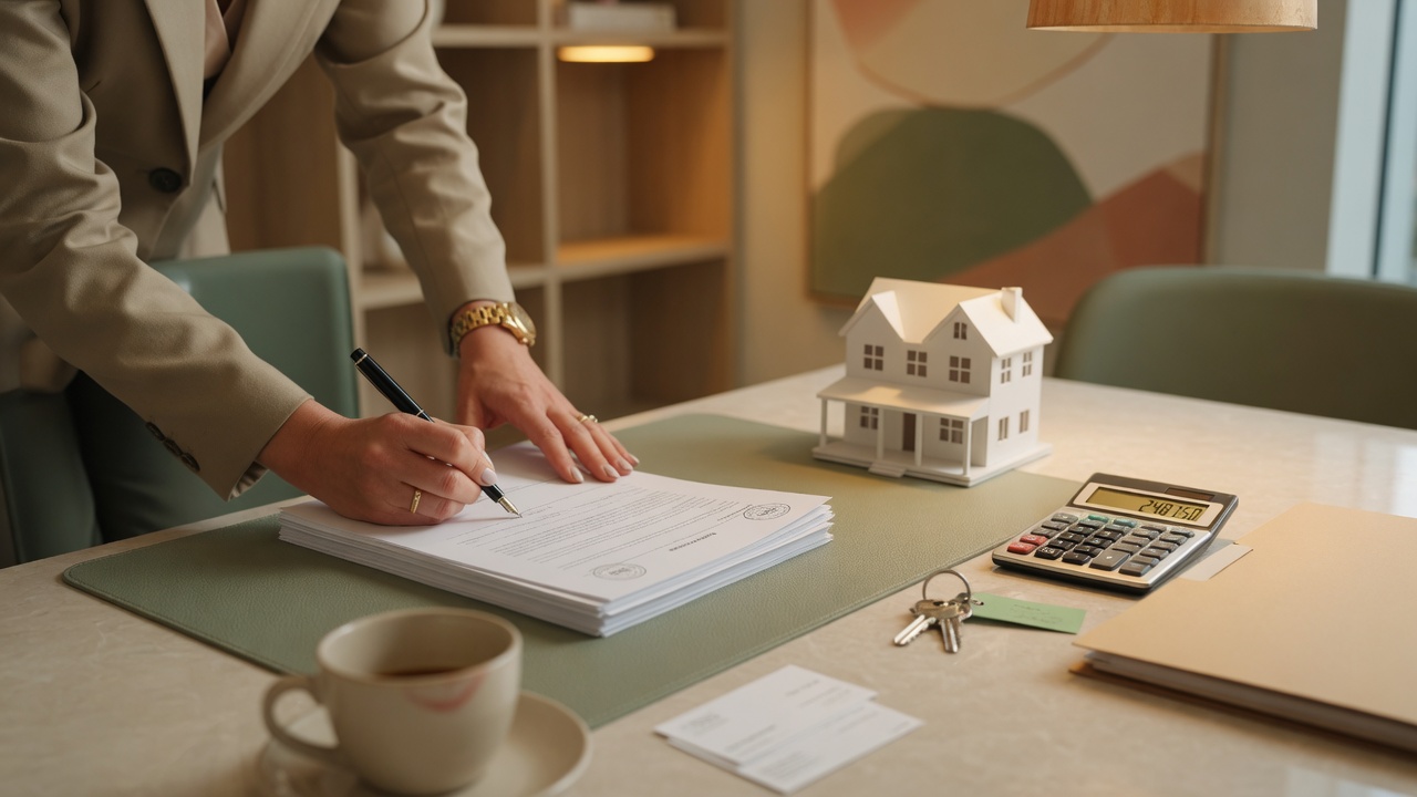 Real estate documents and keys