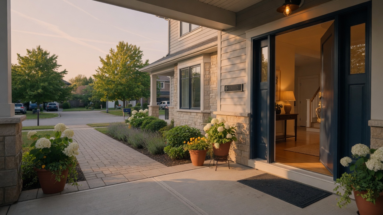 Welcome entrance of a Hamilton Mountain family home