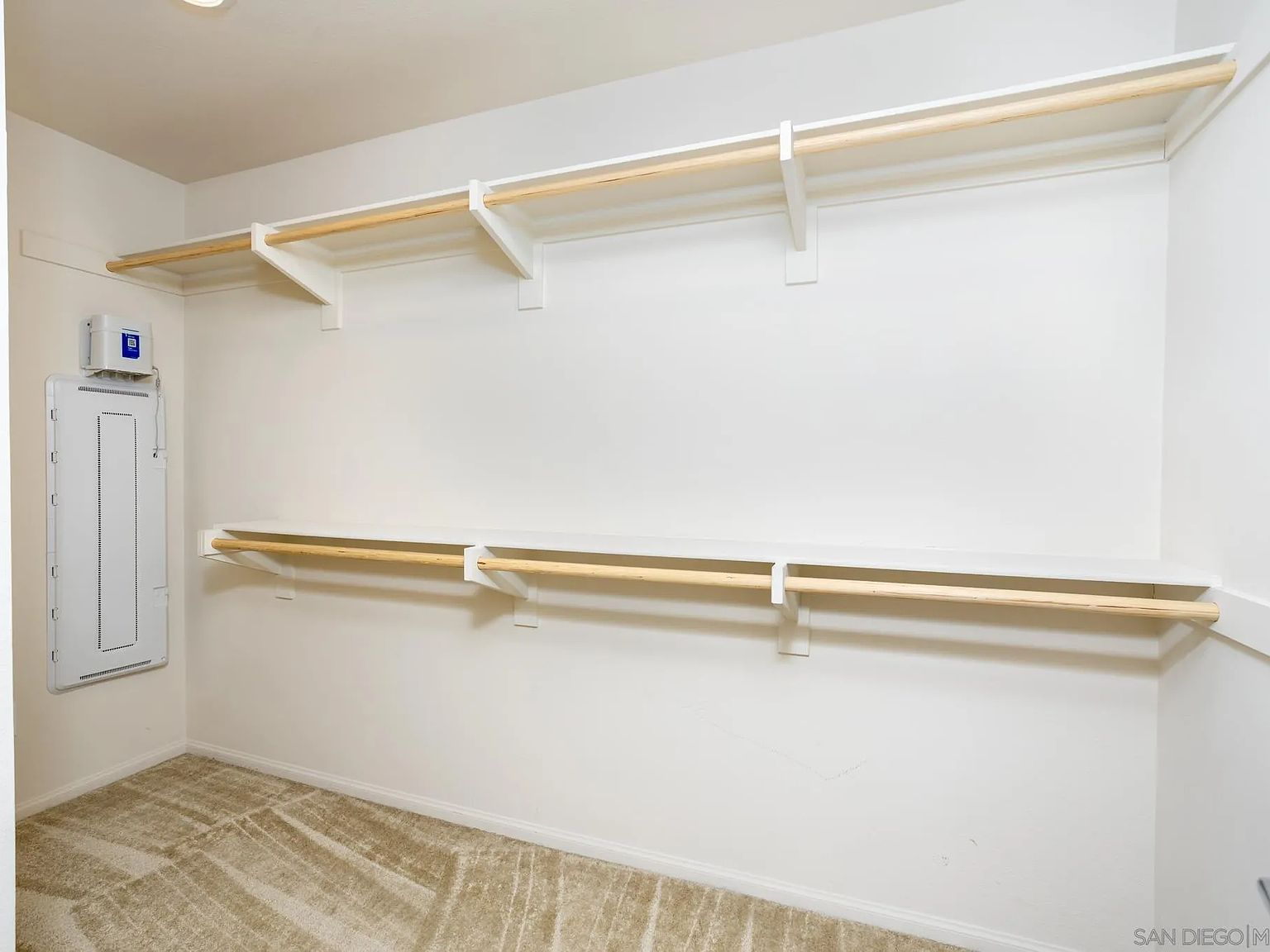 Walk-in closet with shelving
