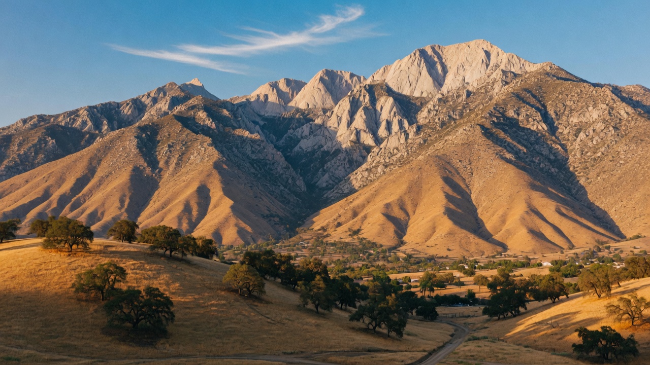 San Jacinto Mountains rising behind the Hemet valley