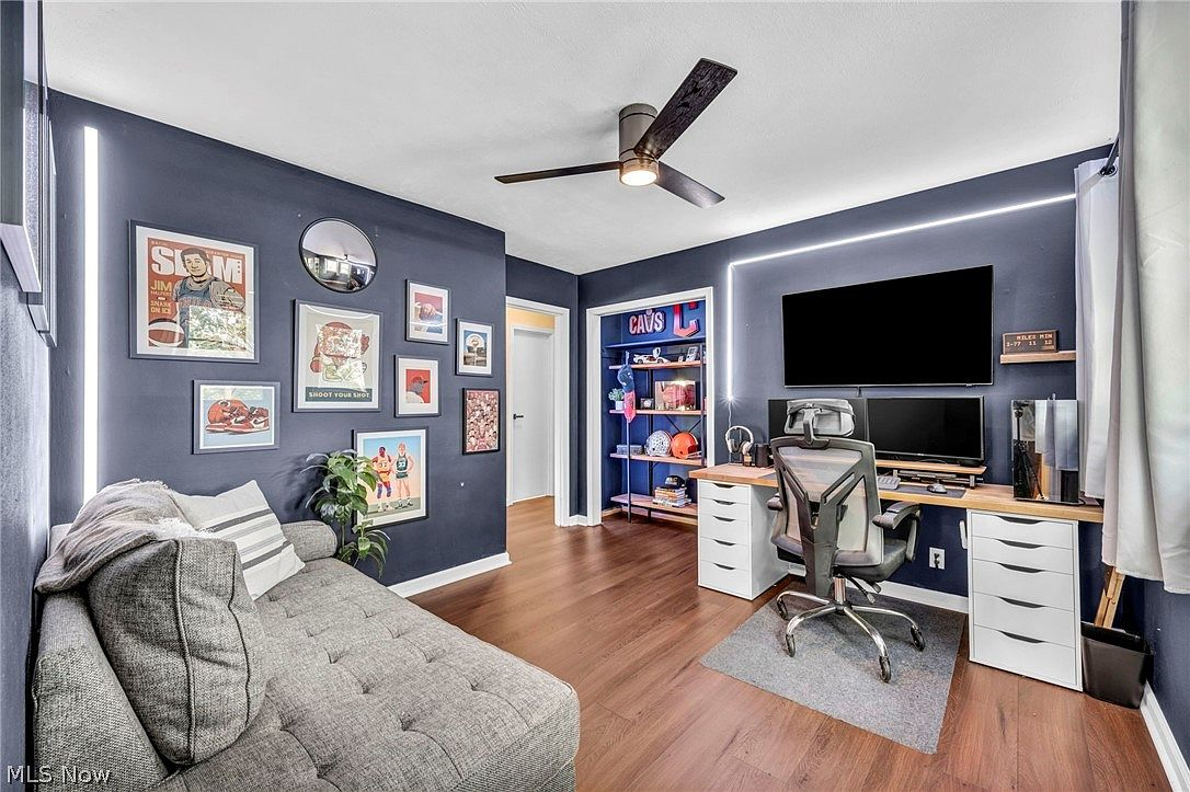 Bedroom set up as home office