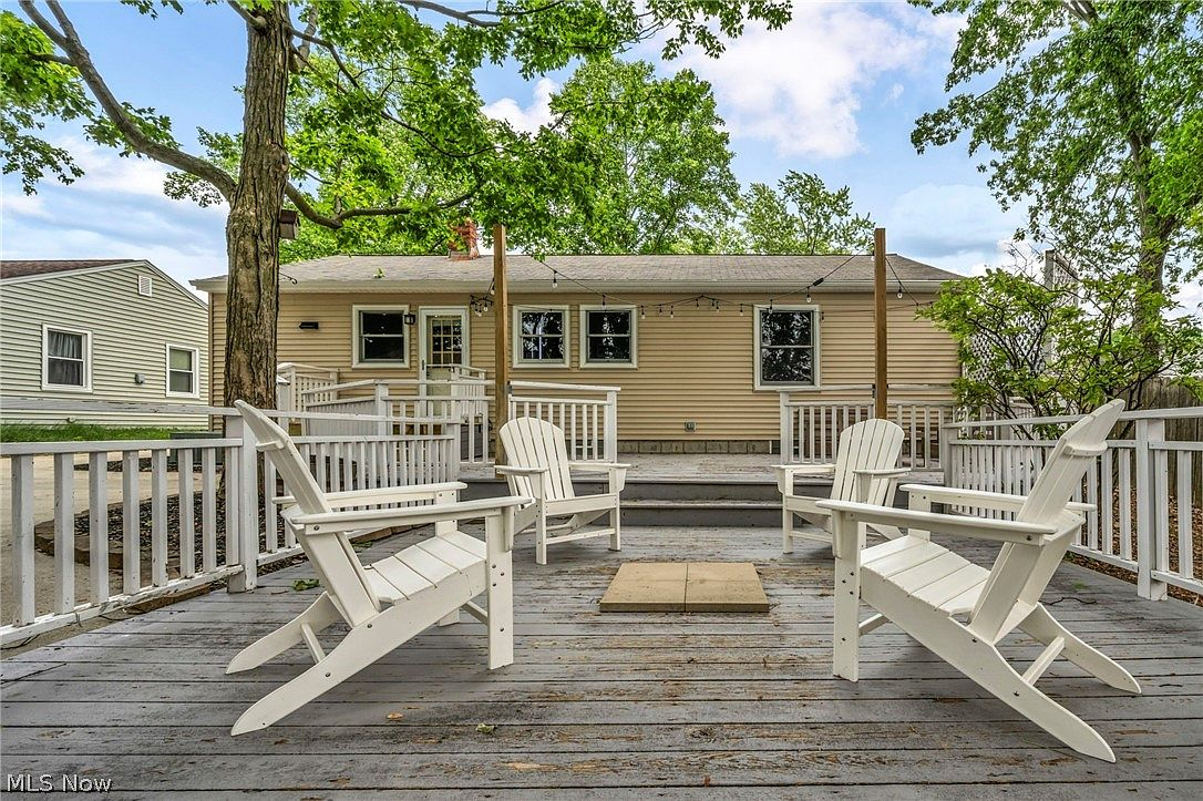 Backyard deck with seating area