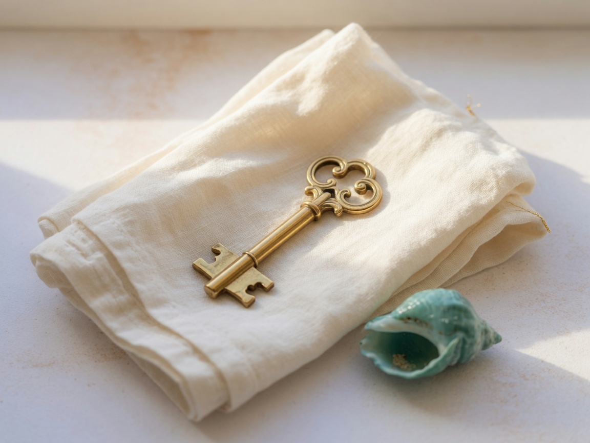 Home buying keys on linen