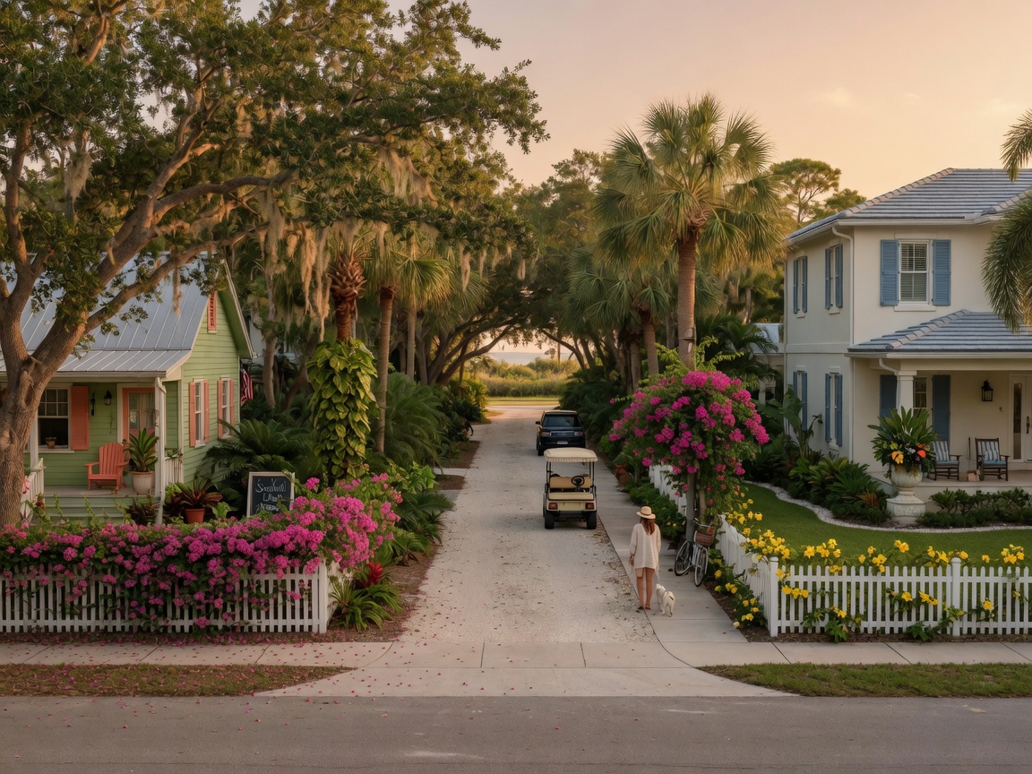 Fifth Avenue South in downtown Naples, Florida — tree-lined streets with boutique shops and outdoor dining