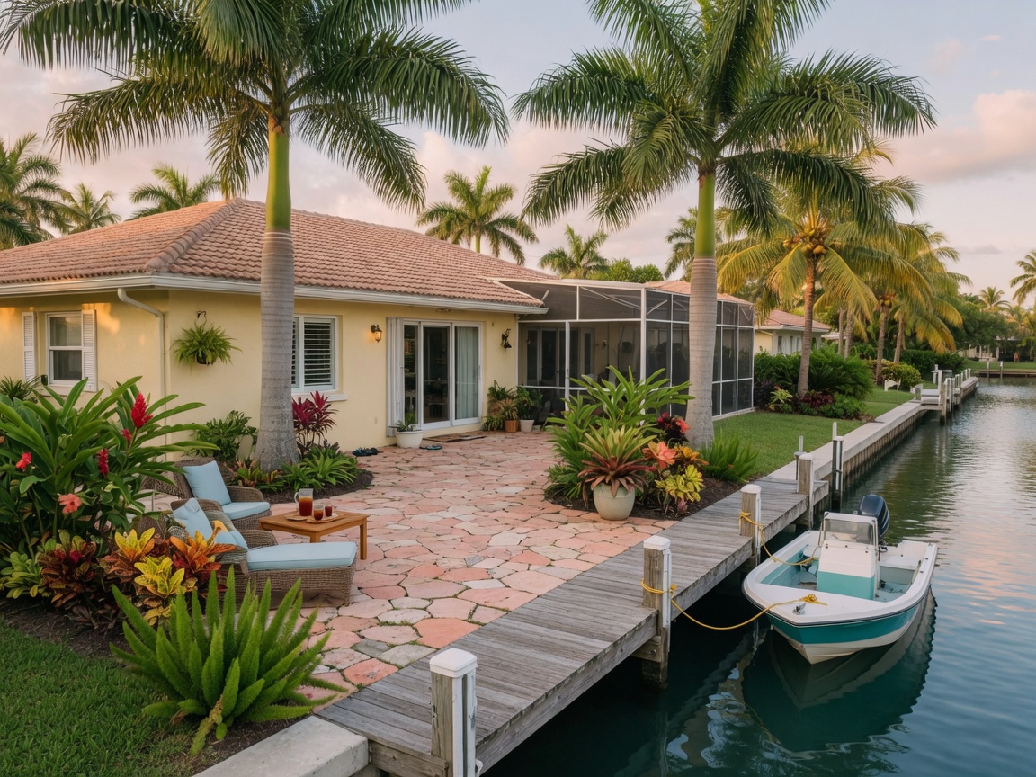 Aerial view of Spanish Wells community showing waterfront homes, canals, and golf course in Bonita Springs