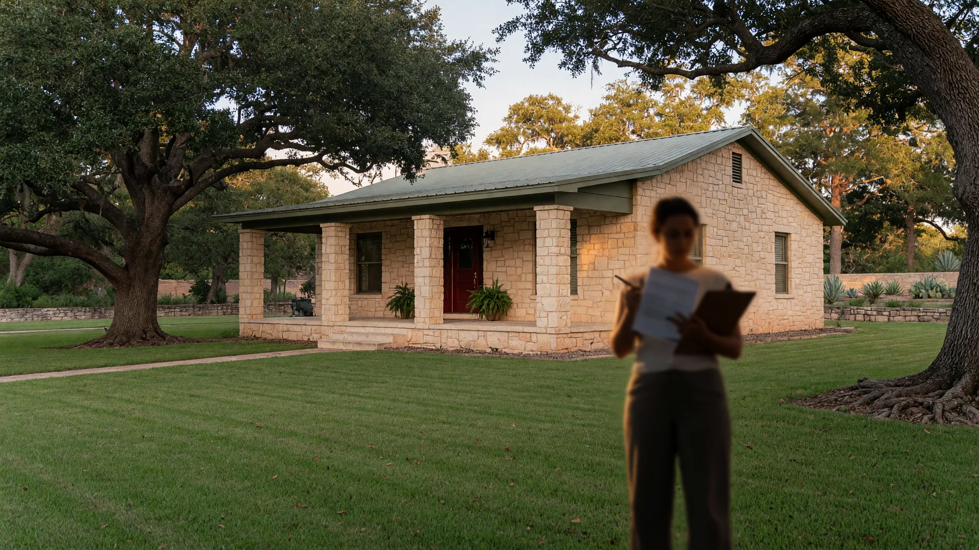 An executor reviewing documents at a Texas Hill Country estate property, representing common mistakes made during probate home sales