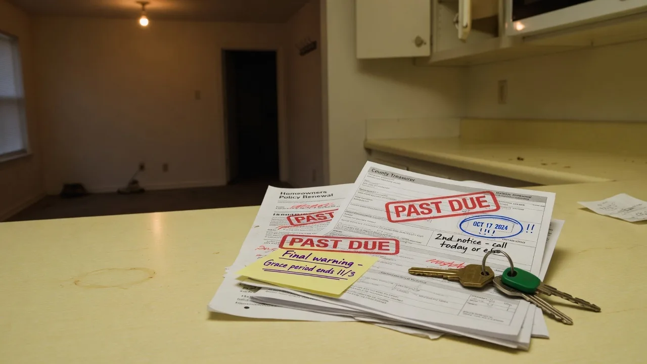 An empty Texas home with a slightly overgrown yard and a for-sale sign, representing an estate property that has sat too long without a plan during probate