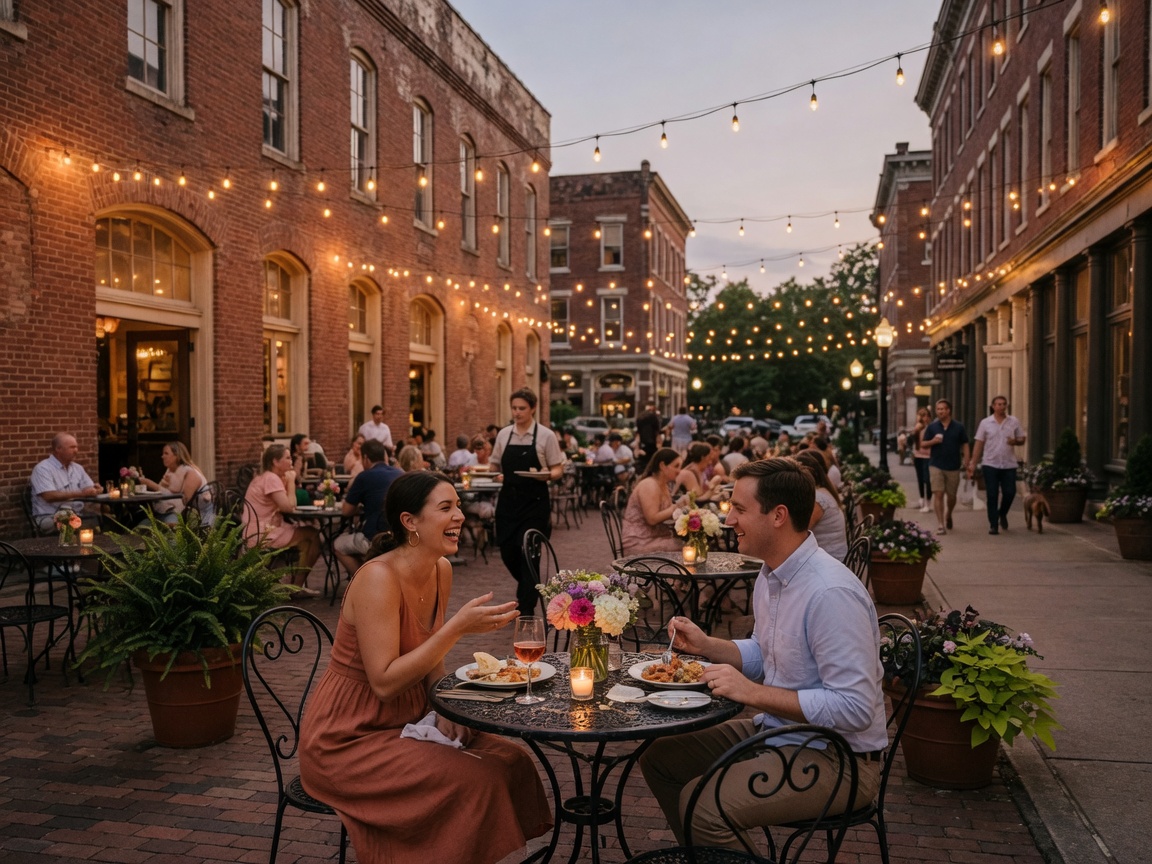 Market Square in downtown Knoxville with shops and restaurants