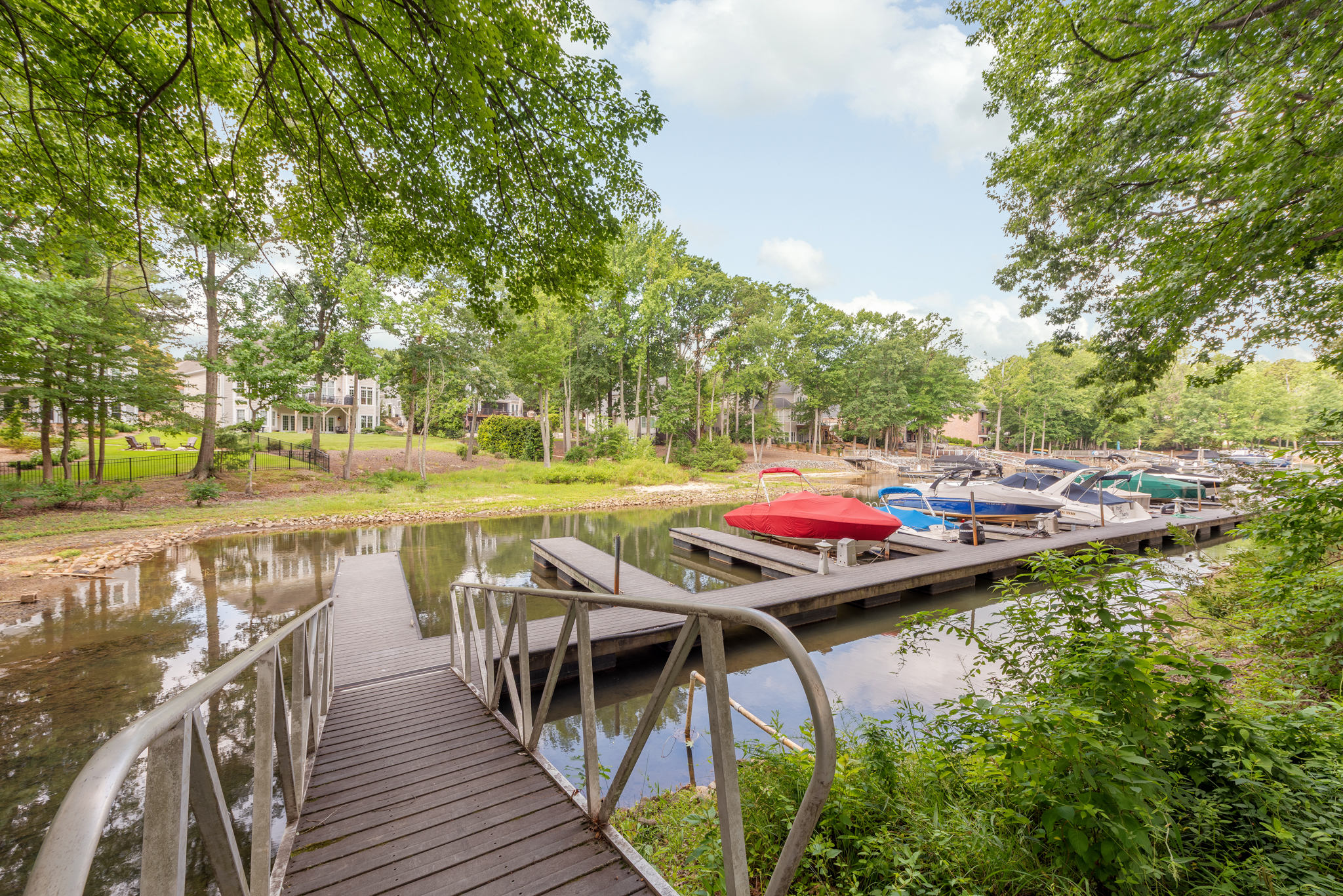 Community boat dock and slip area on Lake Norman