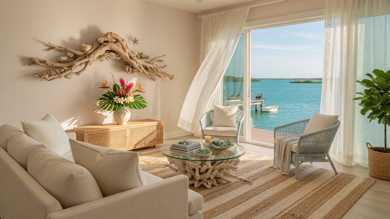 Luxury waterfront home in the Florida Keys at golden hour