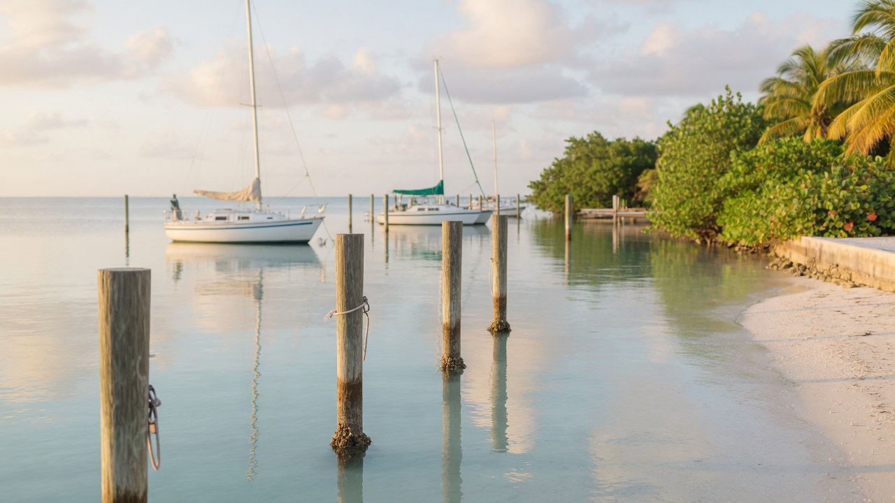 Marina at morning in the Florida Keys