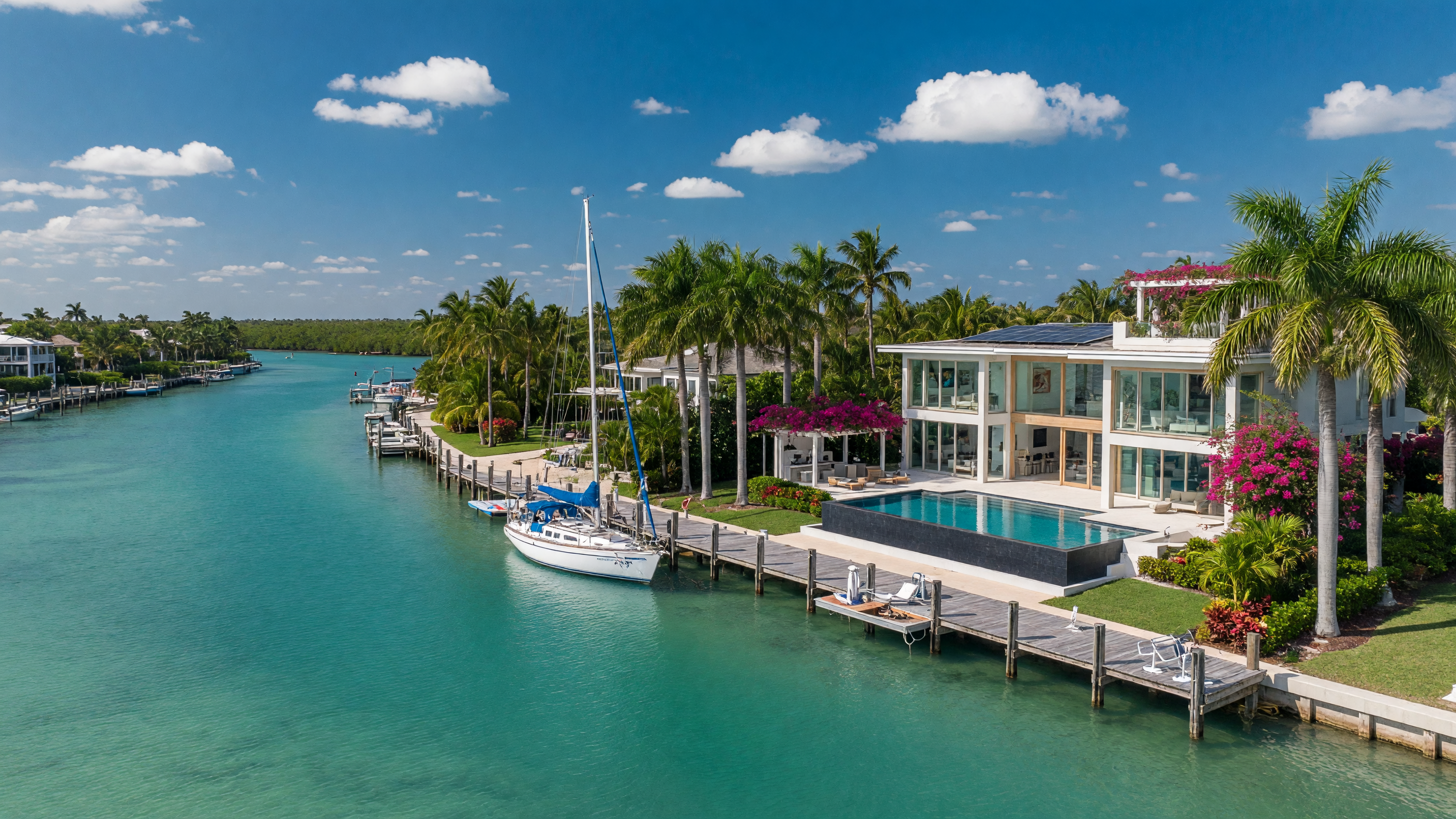 Luxury waterfront property in the Florida Keys with pool and dock