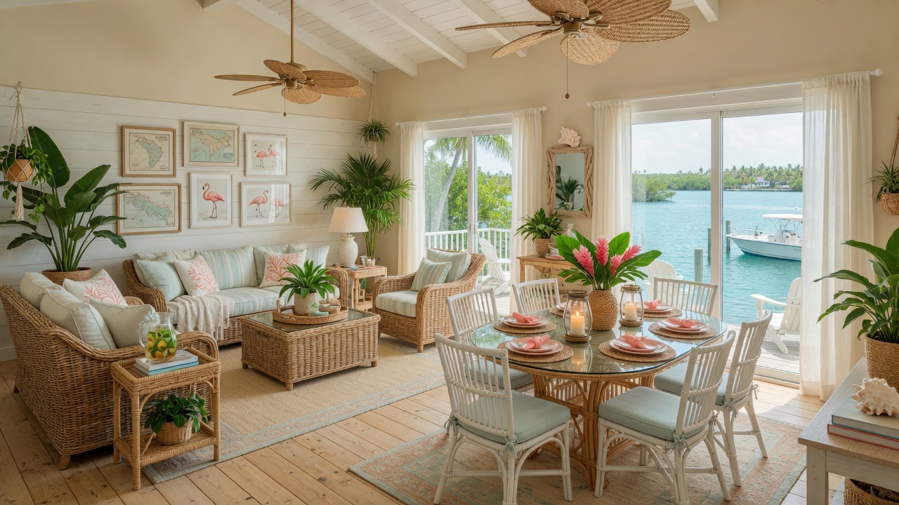 Beautifully furnished coastal waterfront home interior