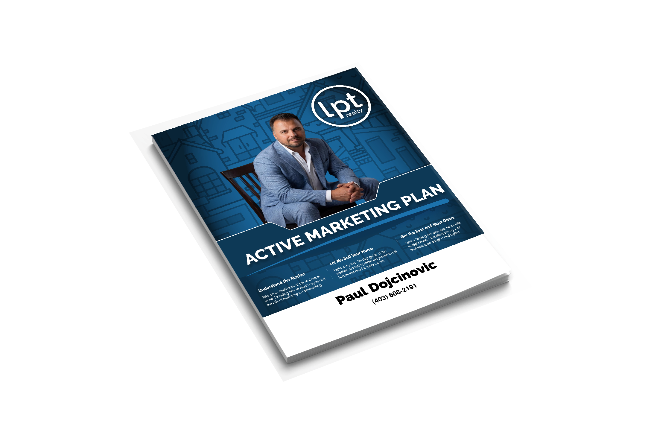 Marketing brochure mockup featuring Paul Dojcinovic