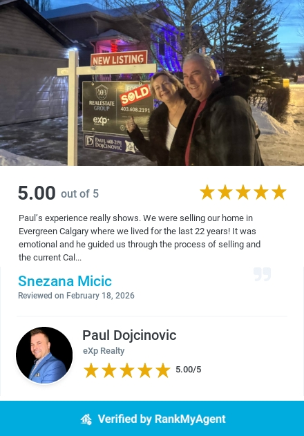 Happy clients standing by sold sign