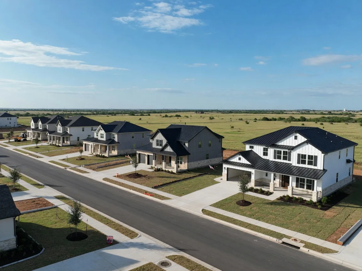 New master-planned community in Celina with modern farmhouse homes on generous North Texas plains lots