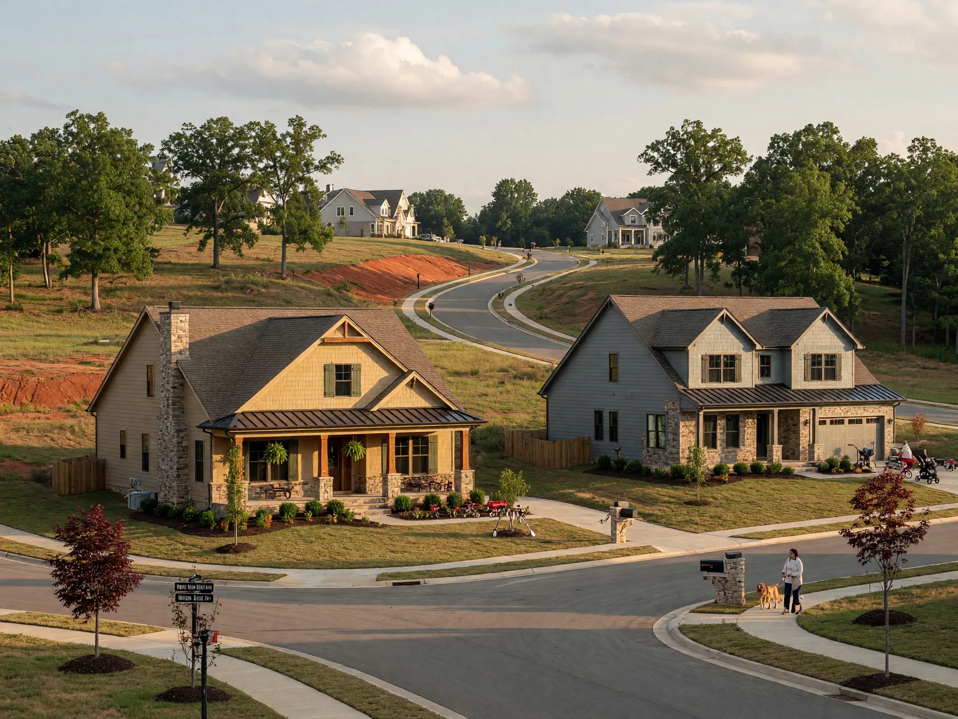 New construction homes in Mount Juliet Tennessee with craftsman and transitional architecture