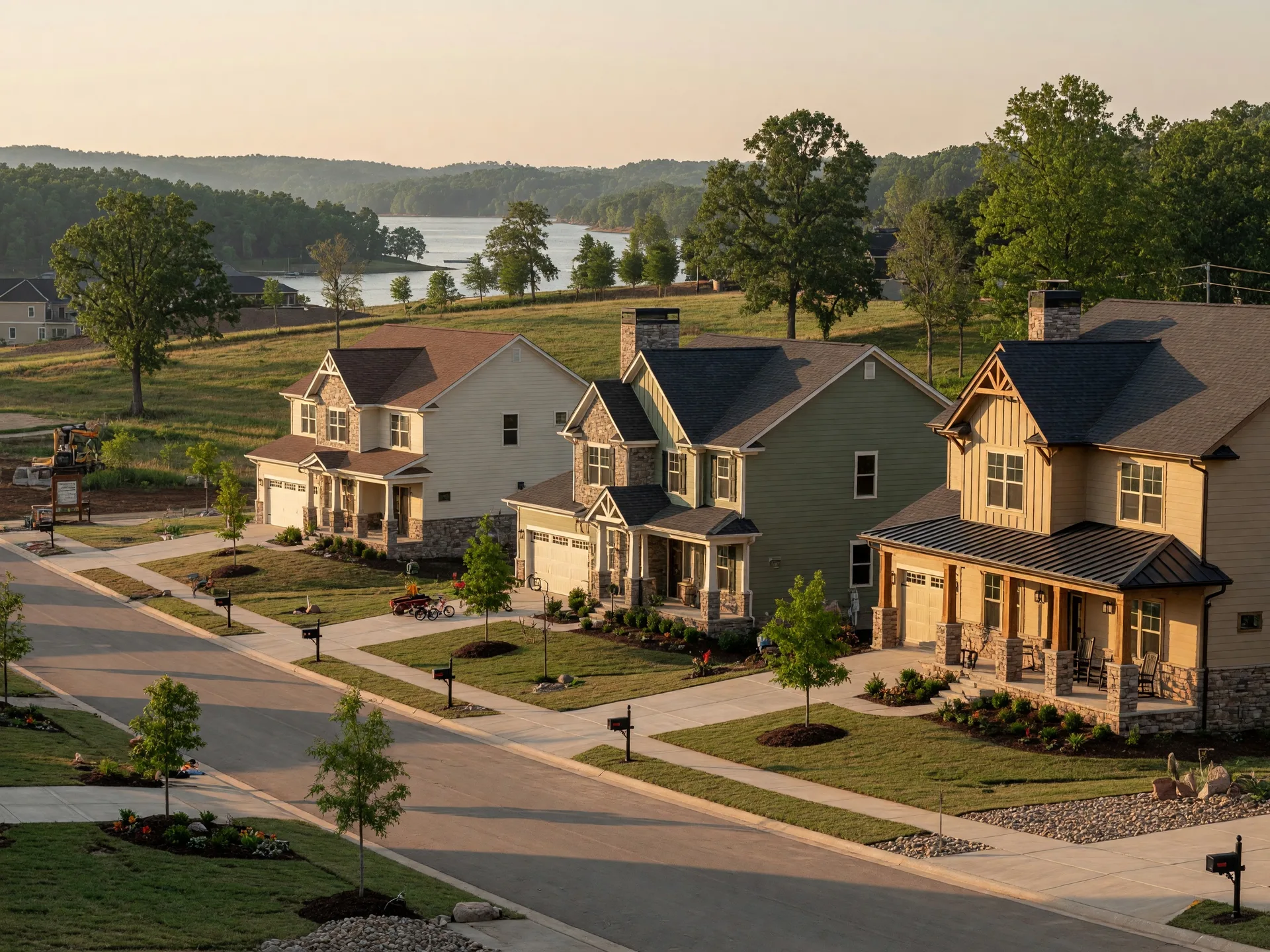 New construction homes in Hendersonville Tennessee with craftsman architecture and lake-influenced living