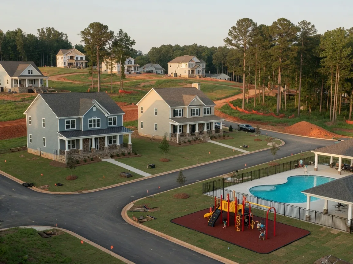 New construction craftsman and traditional homes in the Suwanee and Gwinnett County area with family-oriented master-planned community