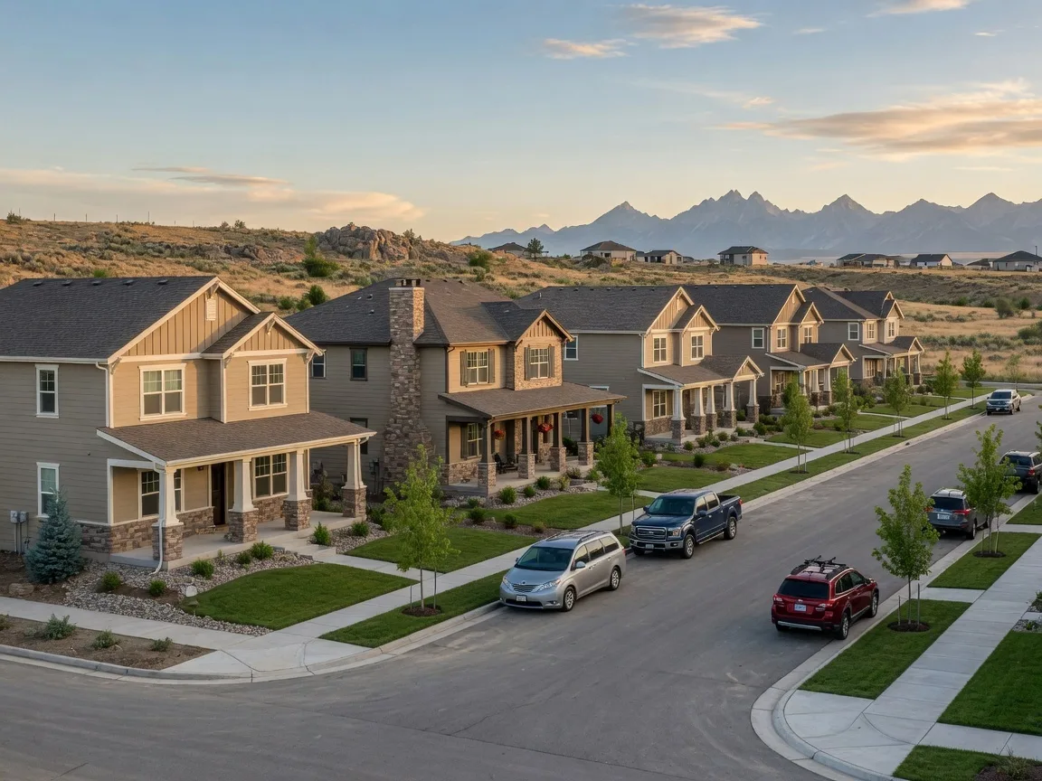 New construction craftsman and traditional homes in Idaho Falls Idaho with high desert terrain and Teton Mountain views
