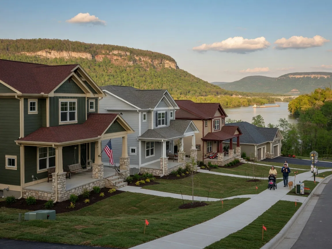 New construction homes in Chattanooga Hamilton County with craftsman architecture and mountain foothills setting